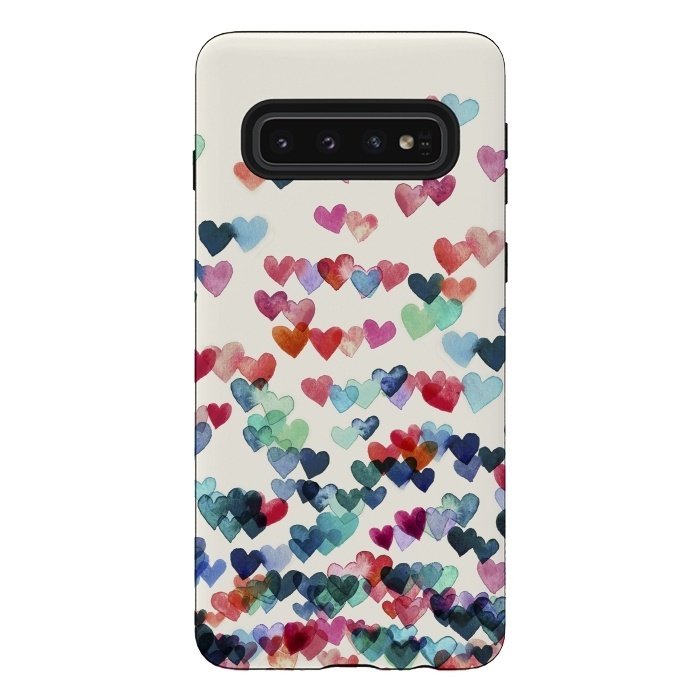 Galaxy S10 StrongFit Heart Connections a watercolor painting by Micklyn Le Feuvre