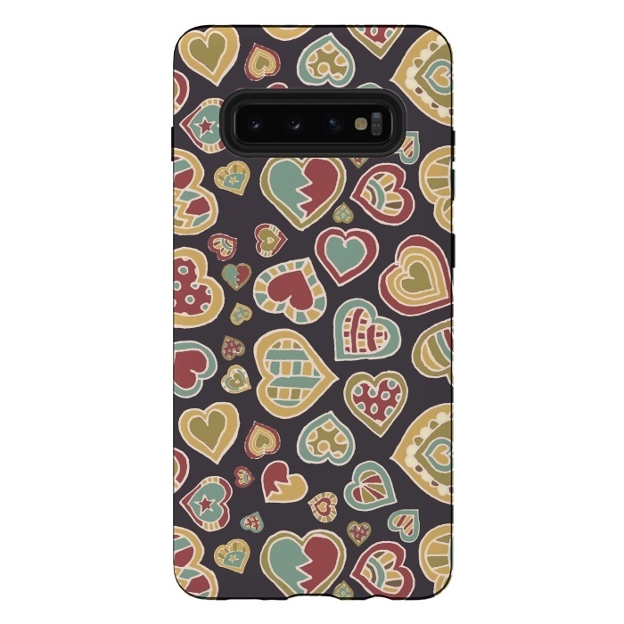 Galaxy S10 plus StrongFit I Heart Doodling by Micklyn Le Feuvre