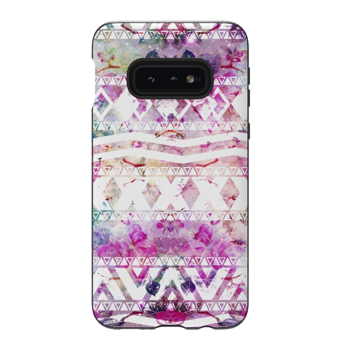 Galaxy S10e StrongFit Nebula Flowers Floral by Girly Trend