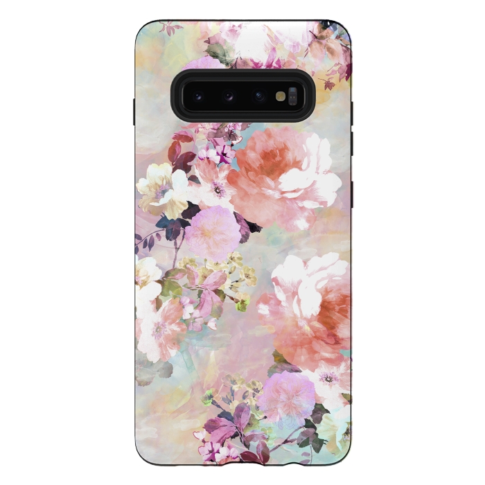 Galaxy S10 plus StrongFit Watercolor Flowers por Girly Trend