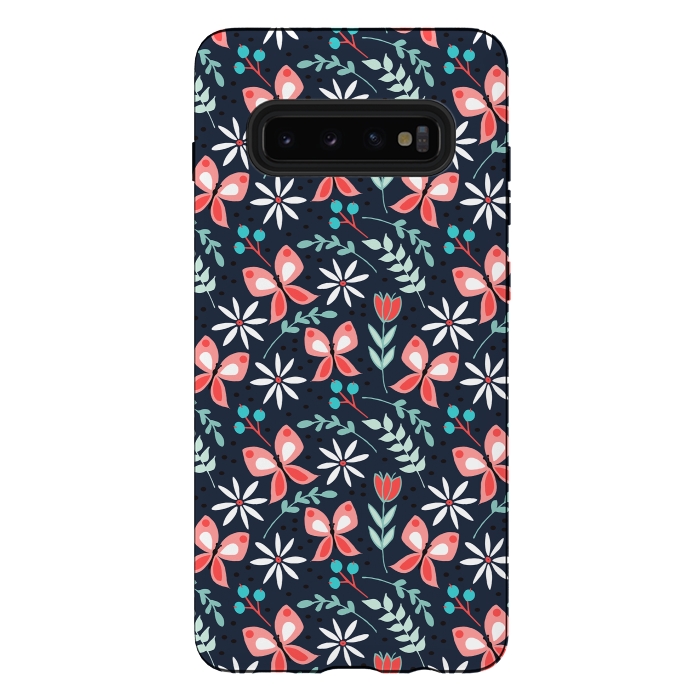 Galaxy S10 plus StrongFit Midnight Butterfly by Dunia Nalu