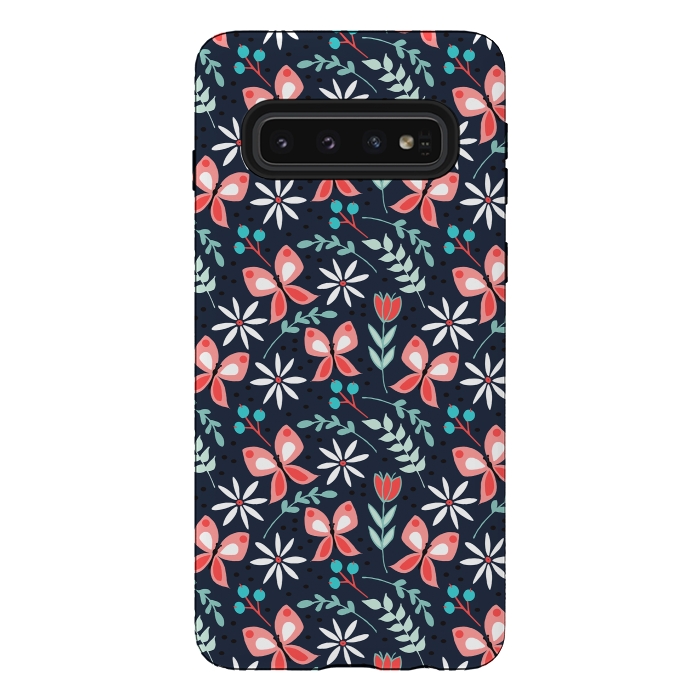 Galaxy S10 StrongFit Midnight Butterfly by Dunia Nalu