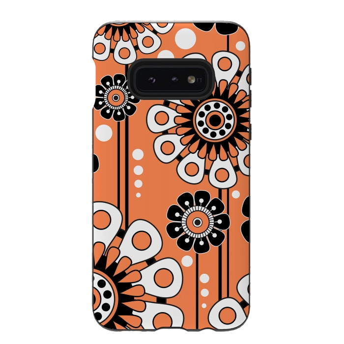Galaxy S10e StrongFit Orange Flowers by Shelly Bremmer