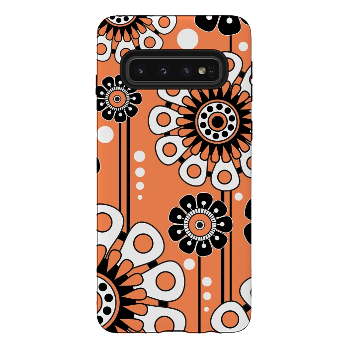 Galaxy S10 StrongFit Orange Flowers by Shelly Bremmer