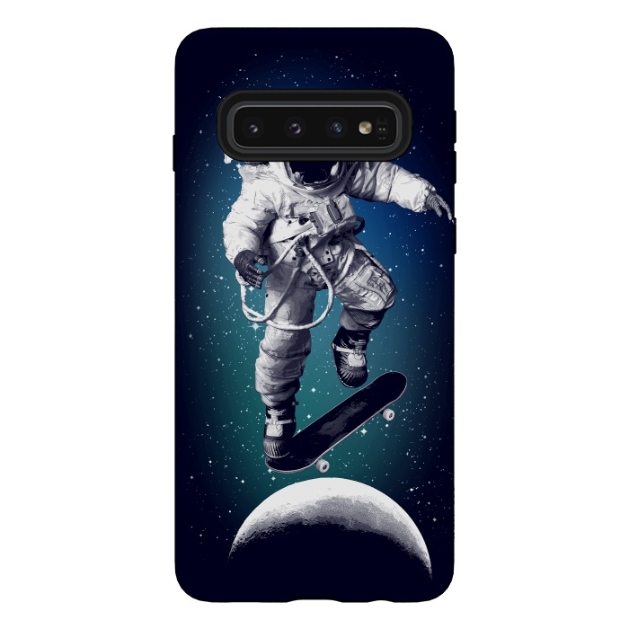 Galaxy S10 StrongFit Skateboarding astronaut by Mitxel Gonzalez