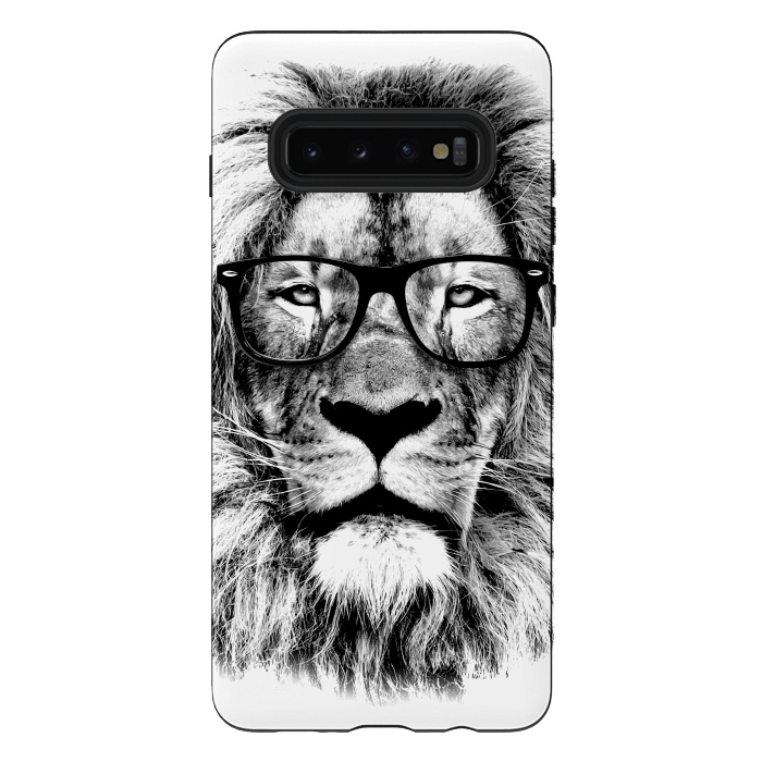 Galaxy S10 plus StrongFit The King Lion of The Library by Mitxel Gonzalez