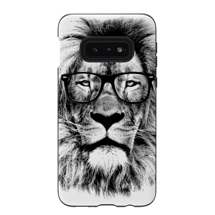 Galaxy S10e StrongFit The King Lion of The Library by Mitxel Gonzalez