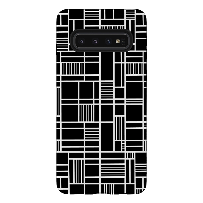 Galaxy S10 StrongFit Map Outline Black 45 White by Project M