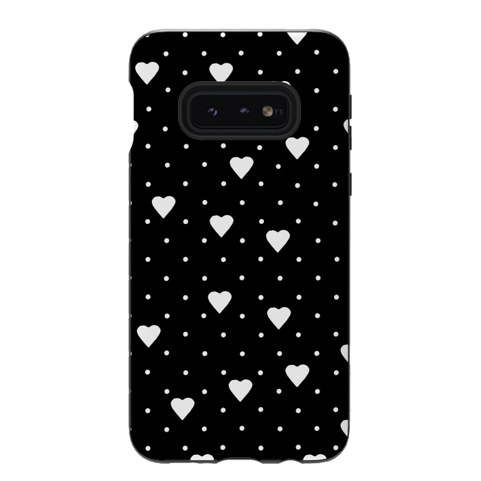 Galaxy S10e StrongFit Pin Point Hearts White by Project M