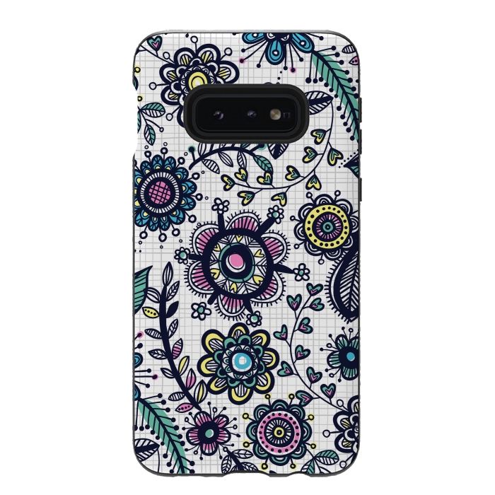 Galaxy S10e StrongFit linea floral by Laura Grant