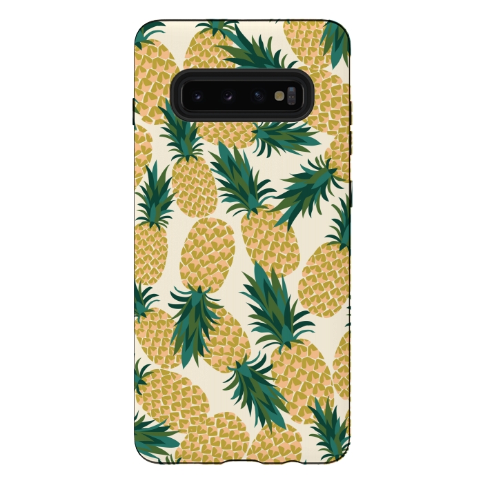 Galaxy S10 plus StrongFit Pineapples by Laura Grant