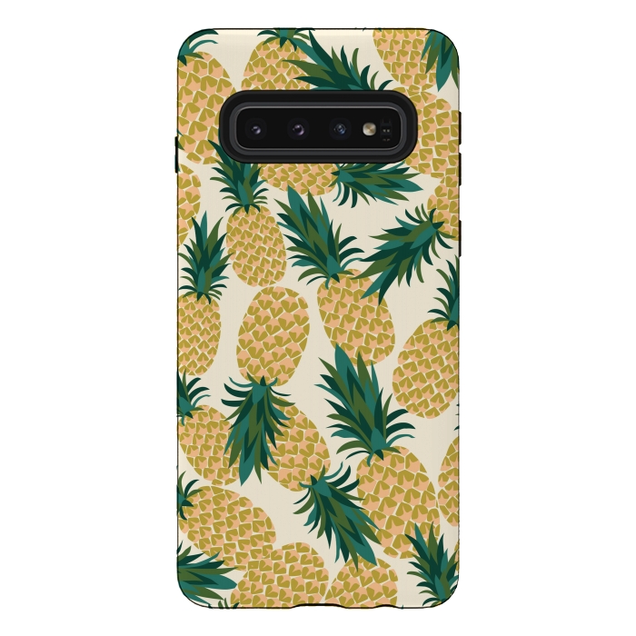 Galaxy S10 StrongFit Pineapples by Laura Grant
