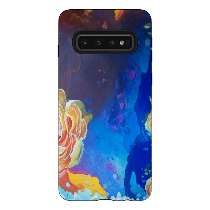 Galaxy S10 StrongFit Mad Lucy's Golden Roses by ANoelleJay