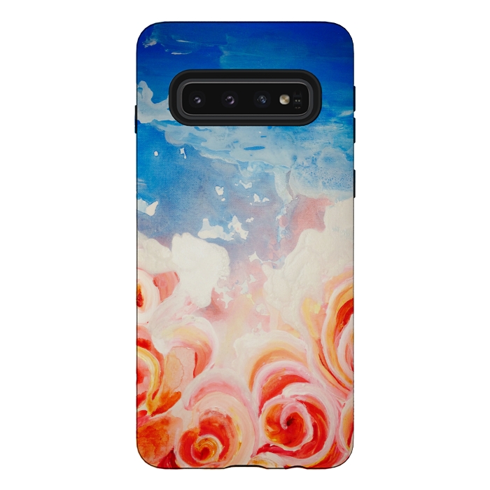 Galaxy S10 StrongFit Peachy Roses by ANoelleJay