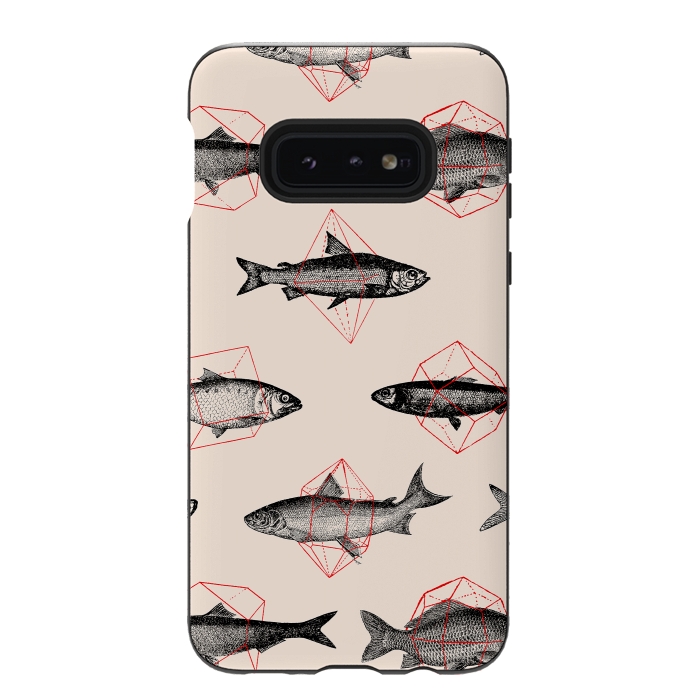 Galaxy S10e StrongFit Fishes in Geometrics I by Florent Bodart