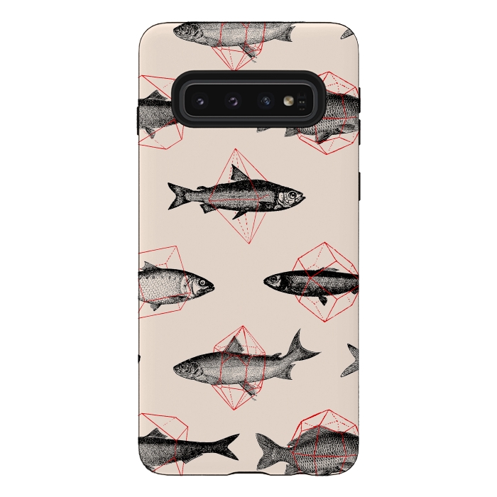 Galaxy S10 StrongFit Fishes in Geometrics I by Florent Bodart