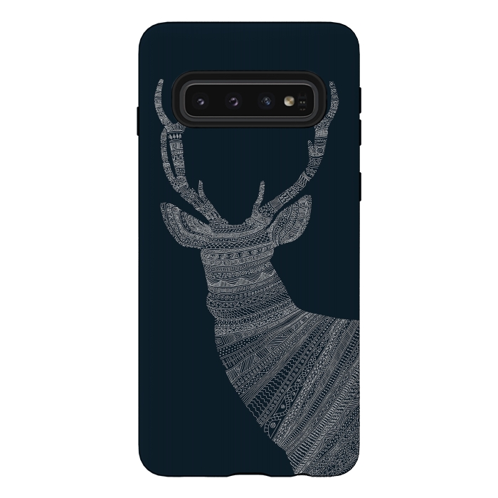 Galaxy S10 StrongFit Stag Blue Poster blue by Florent Bodart