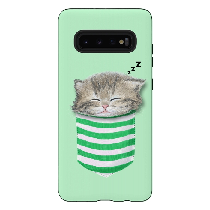 Galaxy S10 plus StrongFit Cat in The Pocket by Tummeow