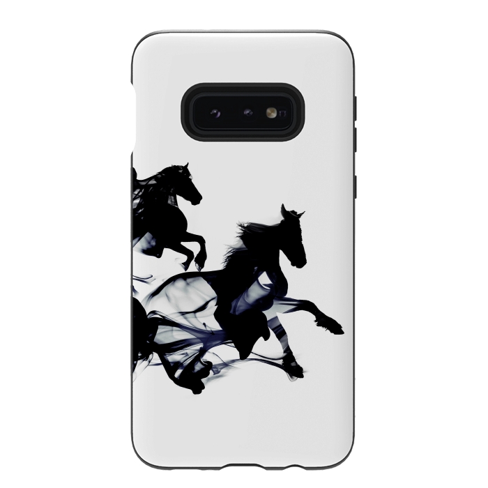 Galaxy S10e StrongFit Black Horses by Róbert Farkas