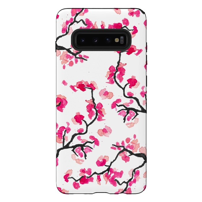 Galaxy S10 plus StrongFit Japanese Cherry Blossoms by Amaya Brydon