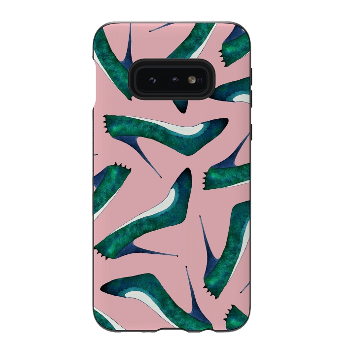 Galaxy S10e StrongFit Green With Envy Pink by Amaya Brydon