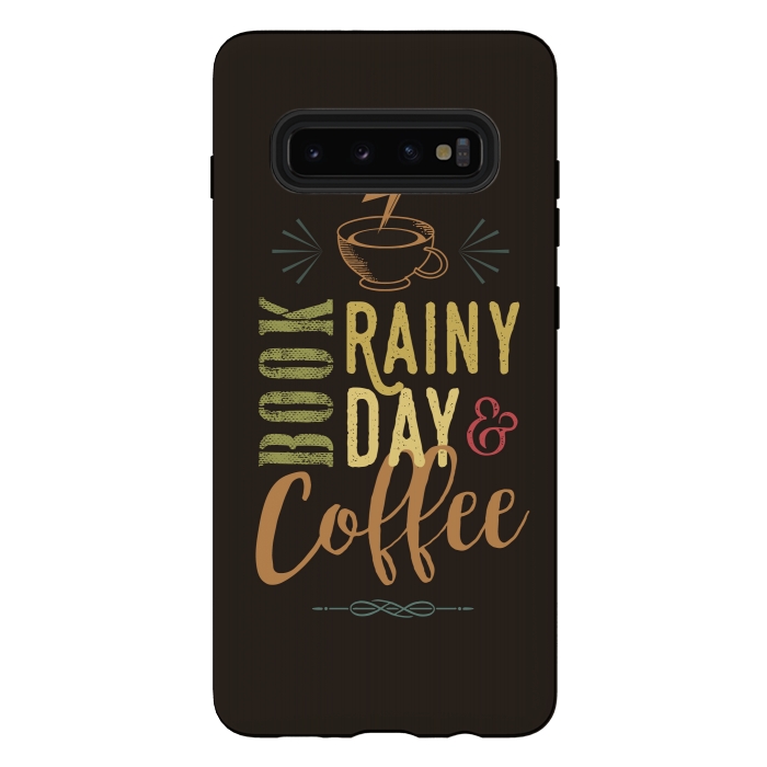 Galaxy S10 plus StrongFit Book, Rainy Day & Coffee (a master blend) by Dellán