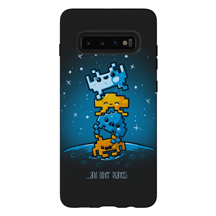 Galaxy S10 plus StrongFit Cute Invaders by Q-Artwork