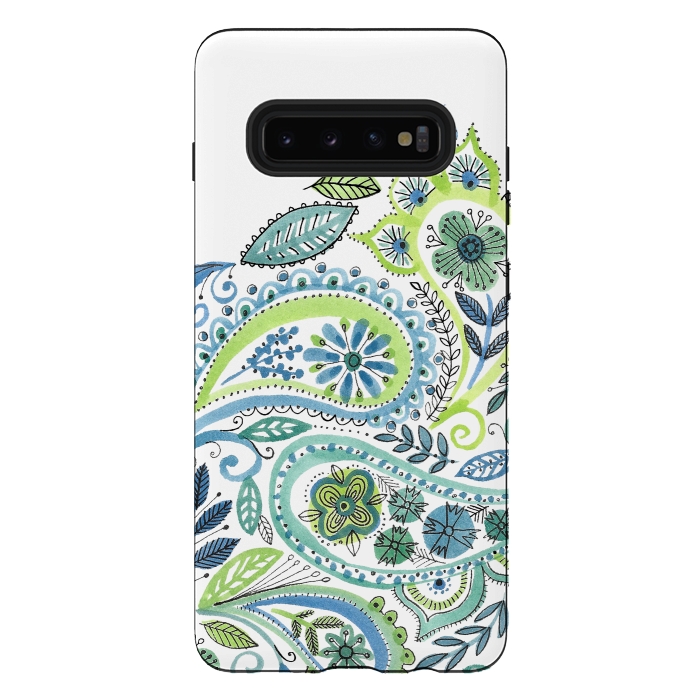 Galaxy S10 plus StrongFit Watercolour Paisley by Laura Grant
