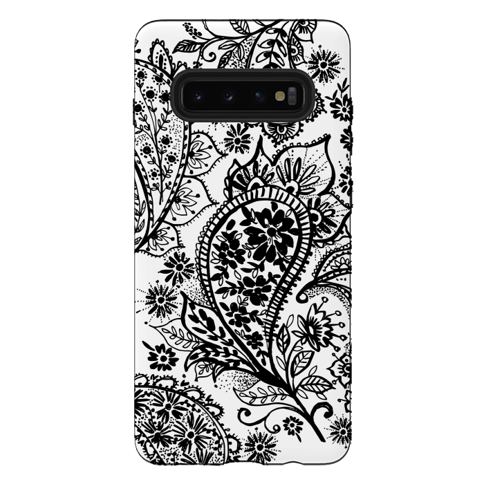 Galaxy S10 plus StrongFit Ink paisley by Laura Grant