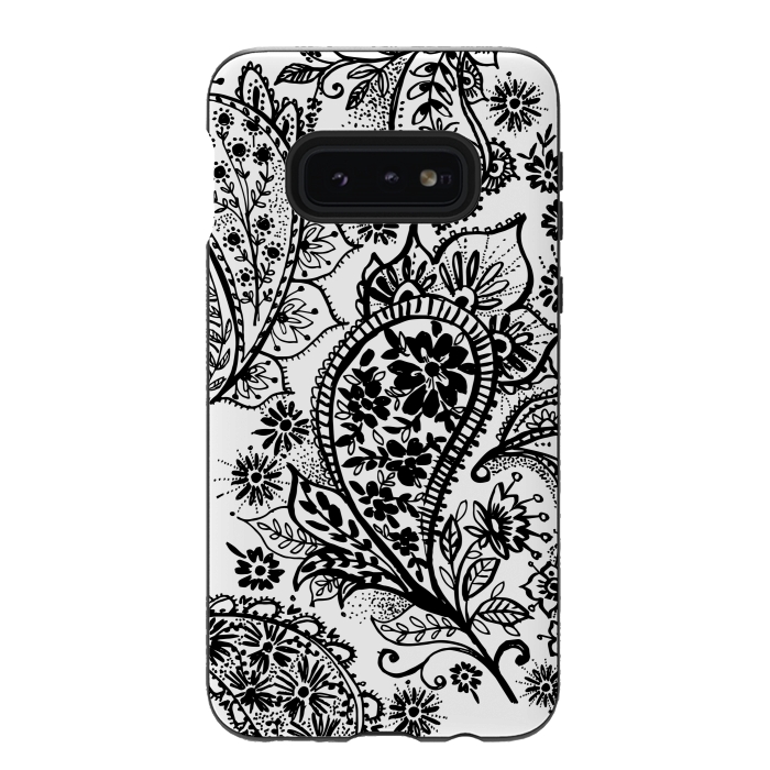 Galaxy S10e StrongFit Ink paisley by Laura Grant