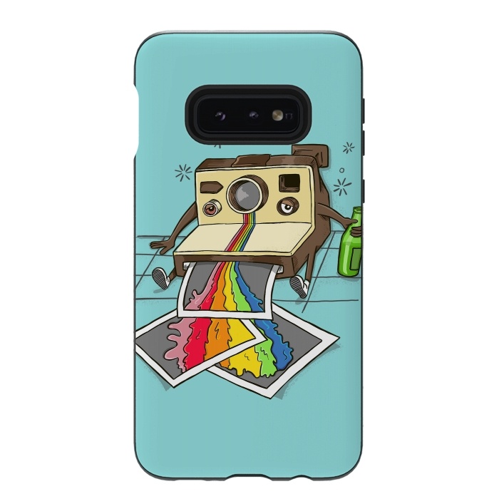 Galaxy S10e StrongFit DRUNK CAMERA GREEN by Coffee Man