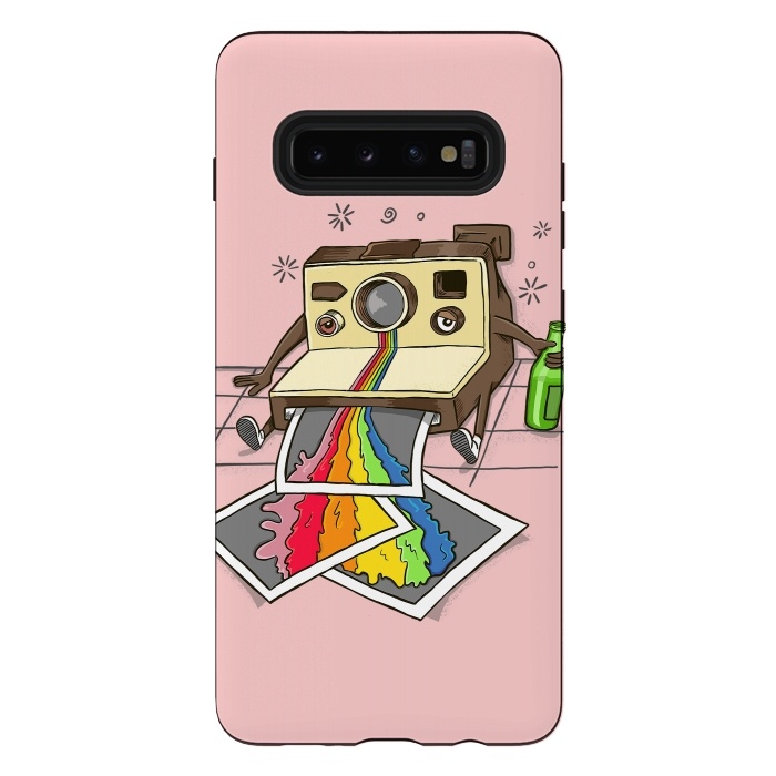 Galaxy S10 plus StrongFit DRUNK CAMERA ROSE by Coffee Man