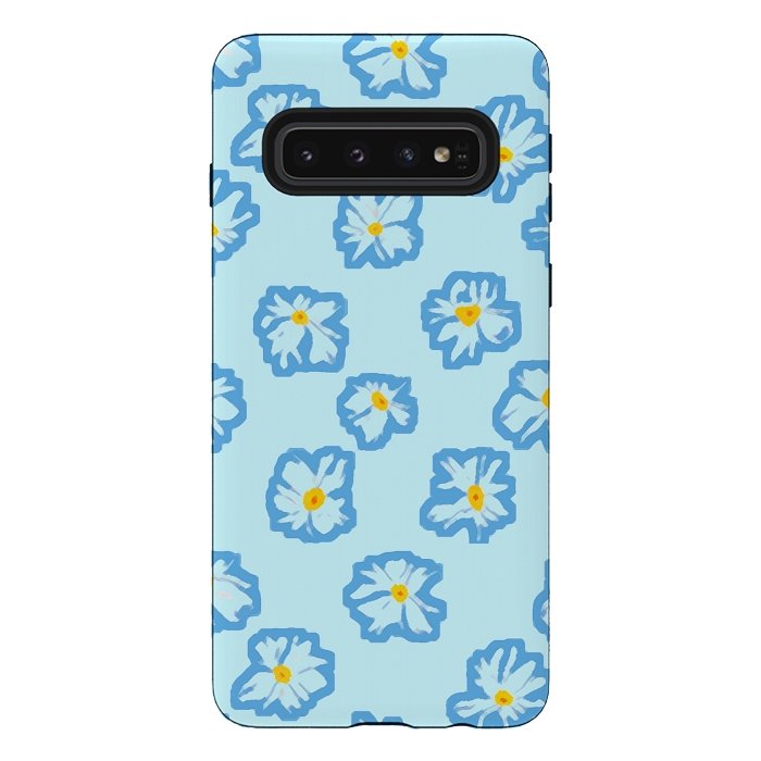 Galaxy S10 StrongFit Happy Daysies by Bettie * Blue