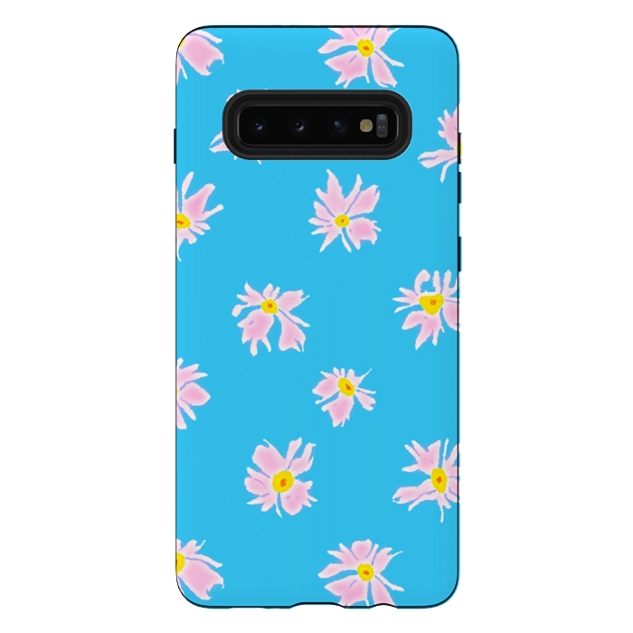 Galaxy S10 plus StrongFit Pink Snow & Sky by Bettie * Blue