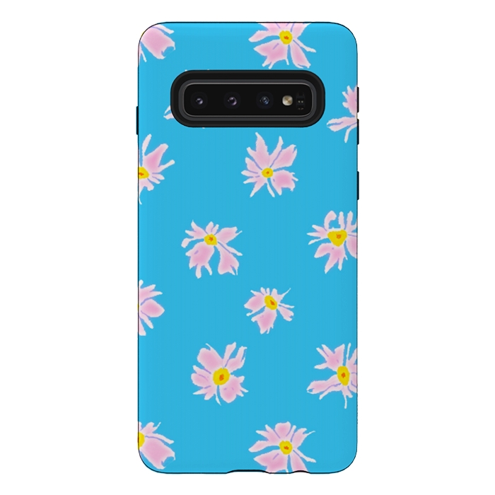Galaxy S10 StrongFit Pink Snow & Sky by Bettie * Blue