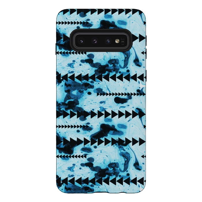 Galaxy S10 StrongFit marble stripe by Laura Grant