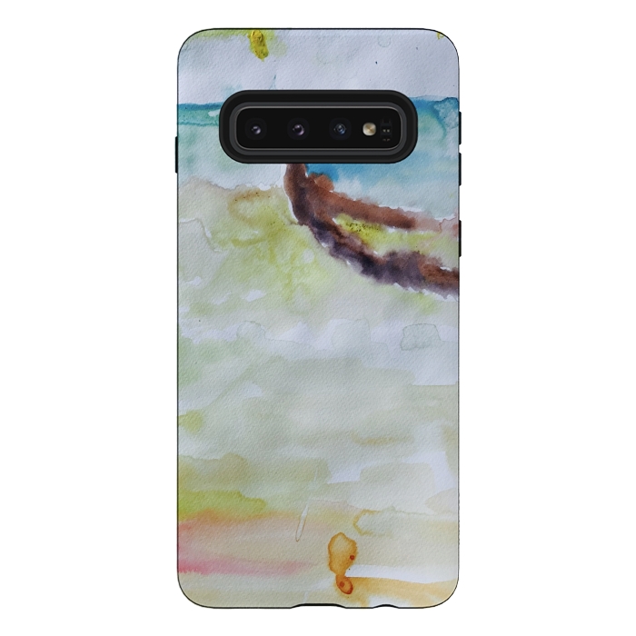 Galaxy S10 StrongFit Miami Beach Watercolor #3 by ANoelleJay