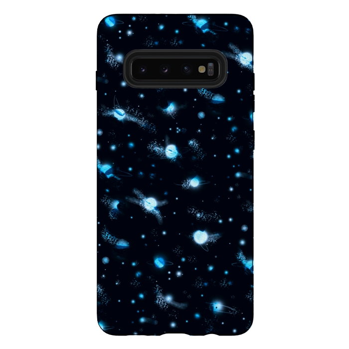 Galaxy S10 plus StrongFit marble night sky by Laura Grant