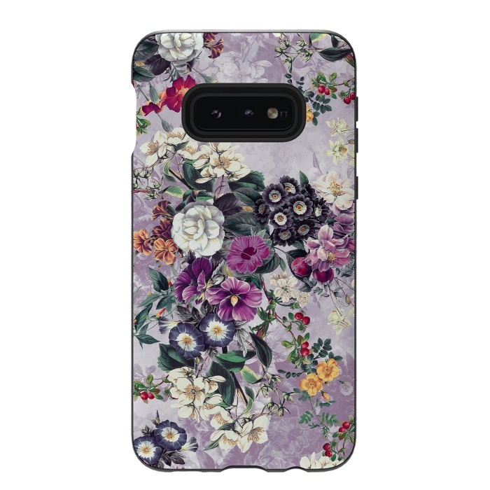 Galaxy S10e StrongFit Floral Pattern by Riza Peker
