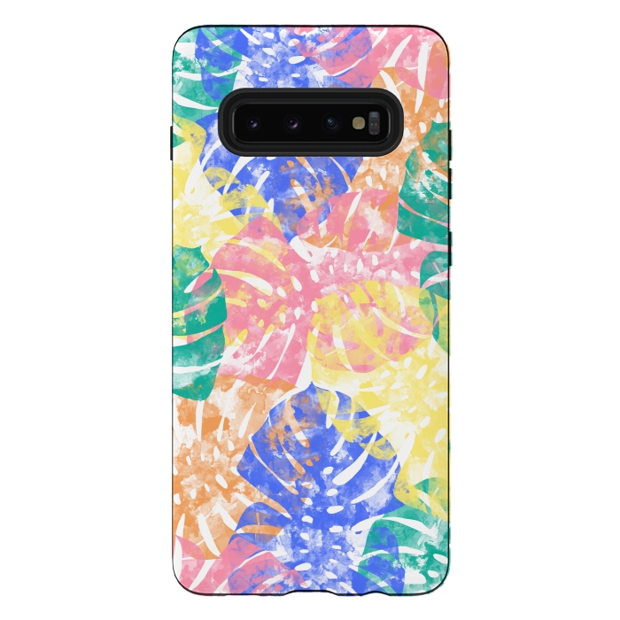 Galaxy S10 plus StrongFit Monstera Colorfull by Rui Faria