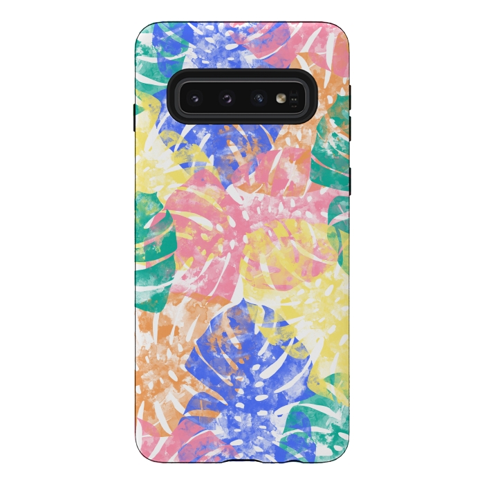Galaxy S10 StrongFit Monstera Colorfull by Rui Faria