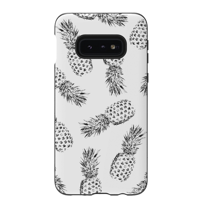 Galaxy S10e StrongFit Pineapples black and white by Rui Faria