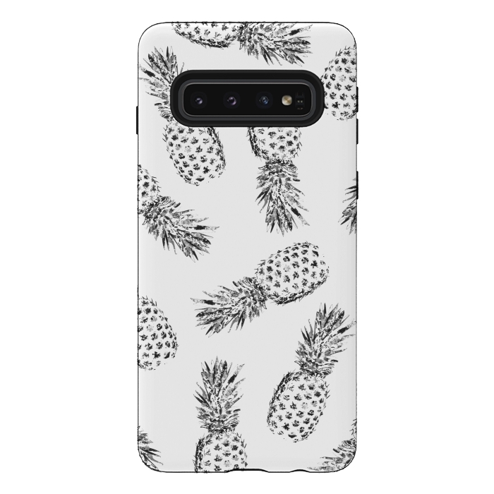 Galaxy S10 StrongFit Pineapples black and white by Rui Faria