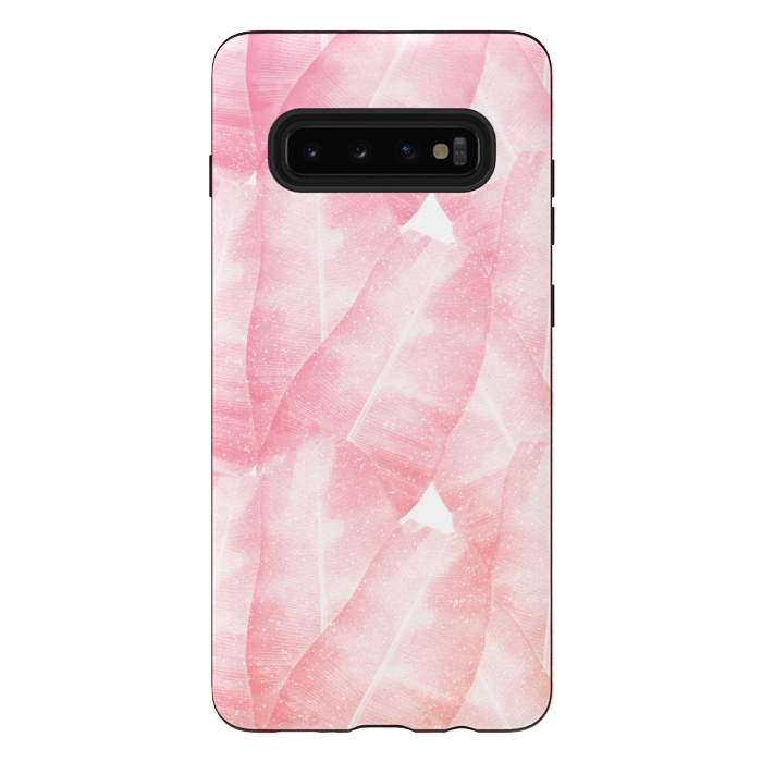 Galaxy S10 plus StrongFit banana leaves pink by Rui Faria
