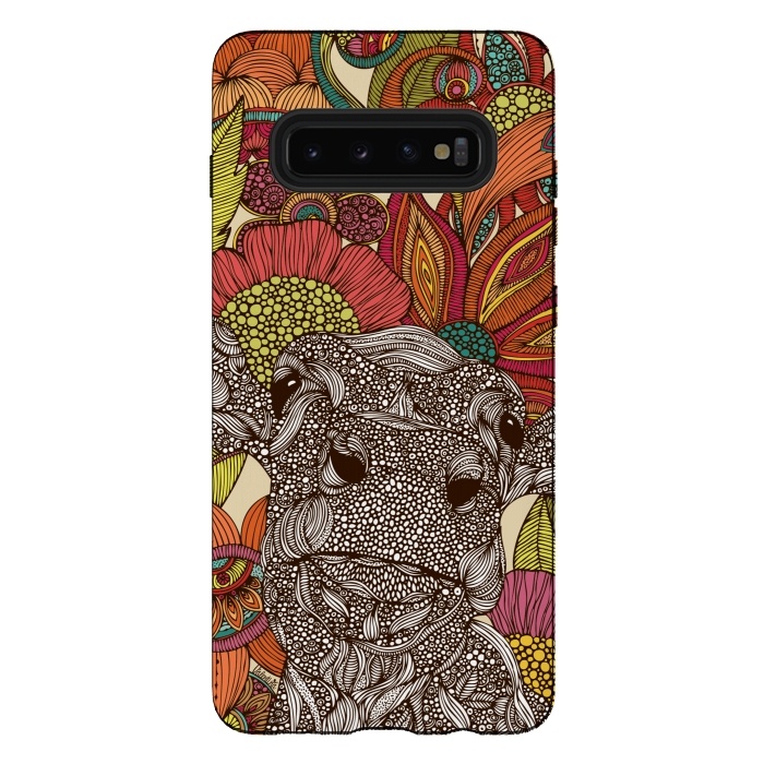 Galaxy S10 plus StrongFit Arabella and the flowers by Valentina Harper