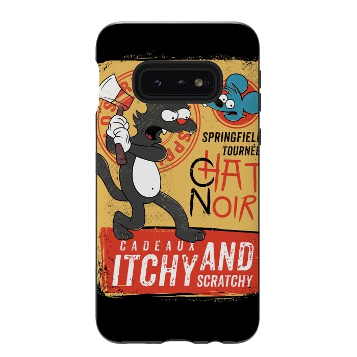 Galaxy S10e StrongFit Chat Noir Simpsons by Ilustrata