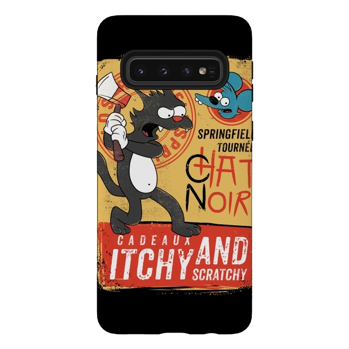 Galaxy S10 StrongFit Chat Noir Simpsons by Ilustrata