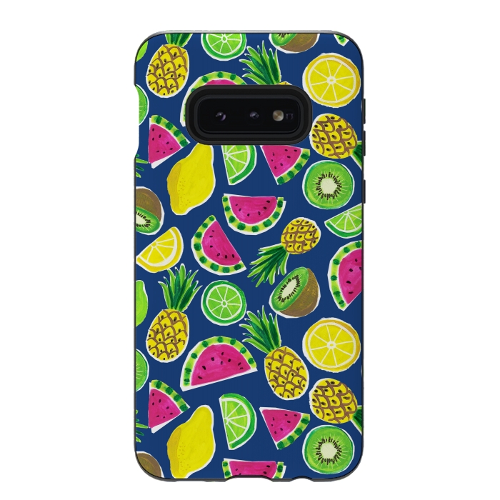 Galaxy S10e StrongFit painted fruit salad by Laura Grant