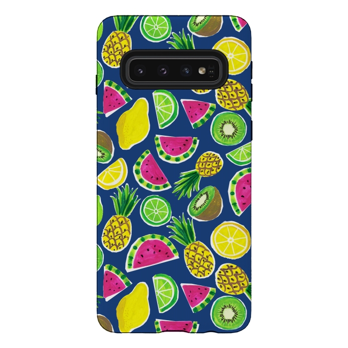 Galaxy S10 StrongFit painted fruit salad by Laura Grant