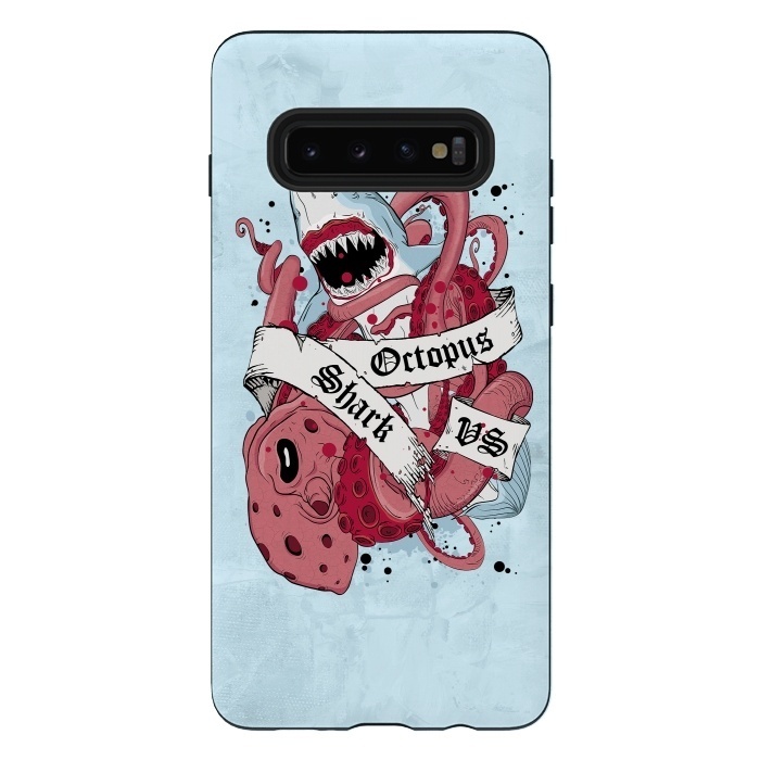Galaxy S10 plus StrongFit Shark vs Octopus by Sitchko